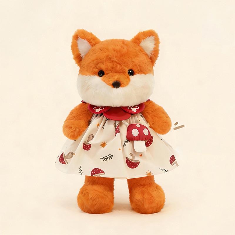 Mushroom Fox Stuffed Animal With Plush Filling For Baby Bedroom Decor
