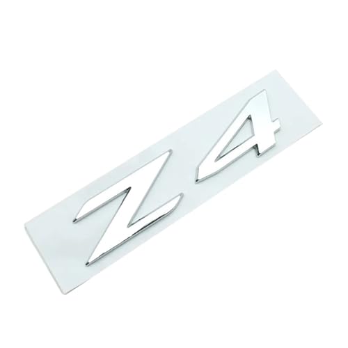 CBGFHTZE 3D ABS Adhesive Chrome Black Logo Z4 Emblem Letters Car Rear Trunk Badge