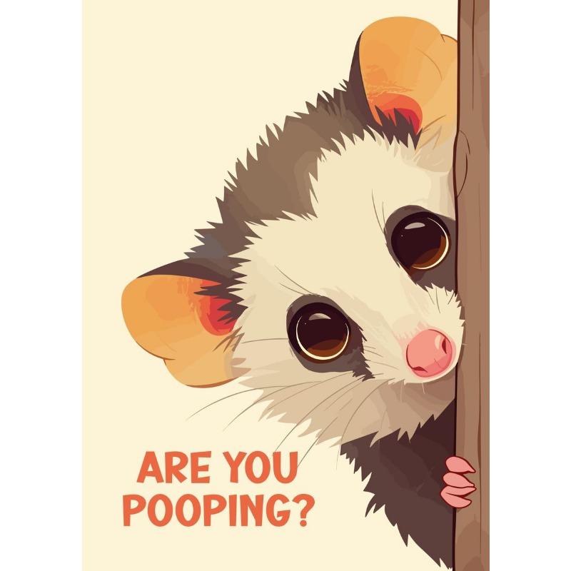 

Are You Pooping Posters Funny Bathroom Sign Canvas Prints Cute Dog Cat Capybara Art for Painting Wall Pictures Toilet Decor 21cm×30cm NoFrame