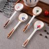 Long-Handled Ceramic Strawberry Spoon - Cute Cartoon Design for Kids