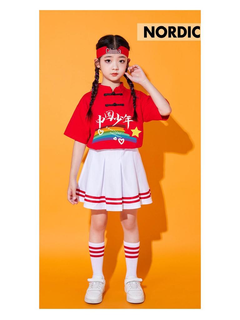 Children's Chinese-Style Cheerleading Costume for Kindergarten and Primary School Performances