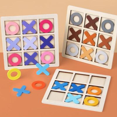 Wooden Tic-Tac-Toe Board Game for Kids: Educational Toy for Early Learning and Logical Thinking