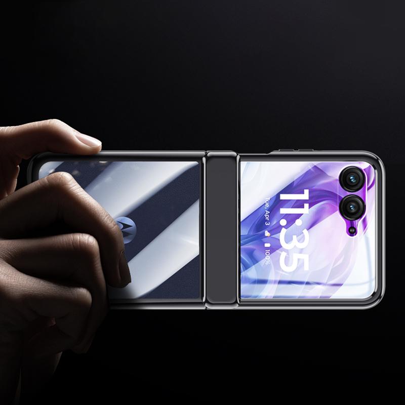 For Motorola Razr 50 5G Case PC+Acrylic Phone Cover with Rear Small Screen Protector Hinge Protection