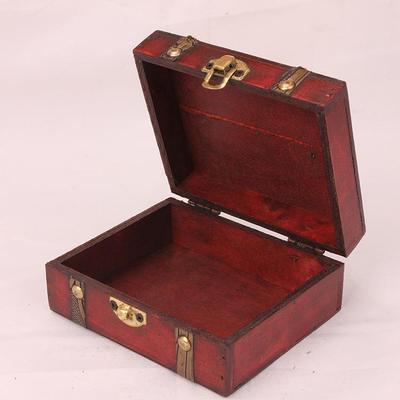 Vintage Double Belt Wooden Storage Box