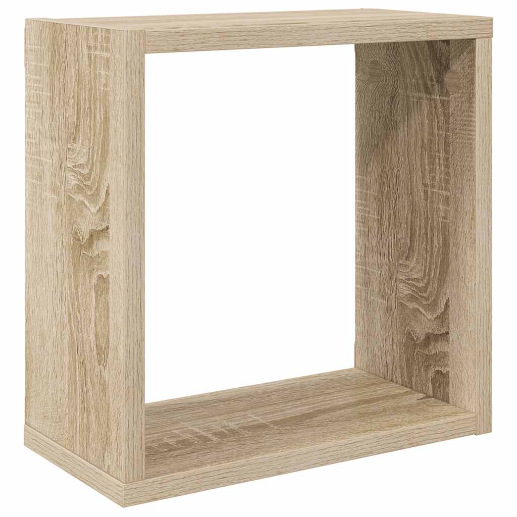Vidaxl Półki Ścienne Kostki, 2 Szt., Dąb Sonoma, 30X15X30 Cm