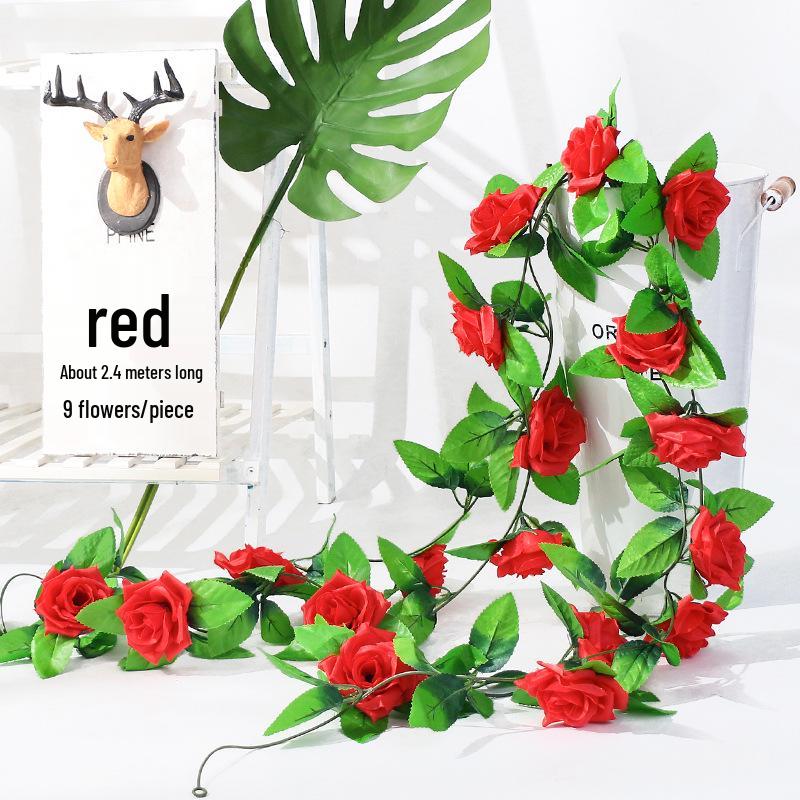 Künstliche Kirschblütenranke - Seidenblume mit 45 Rosenknospen zur Decken- oder Wandhängedekoration