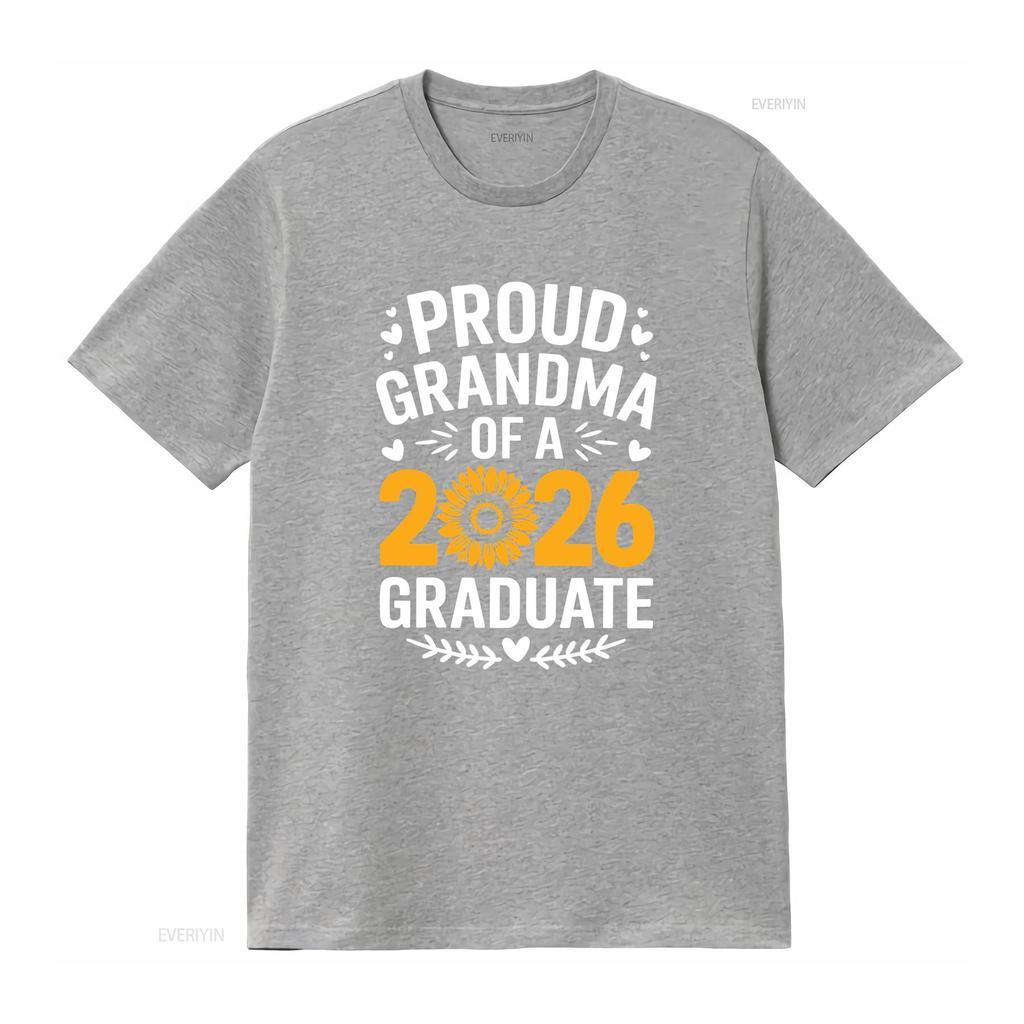 Fier Mamie d'un Diplômé 2026 T-shirt Classe Graduation Senior vintage Lavé streetwear homme Polyvalent Casual graphique