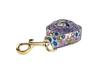 Purple Japanese Floral Dog Collar & Leash with Custom Engraving Option