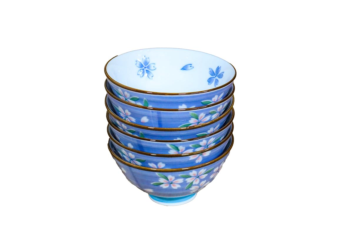 

Kyozakura Набор из 6 мисок для риса [Коммерческий набор], Синий, синий