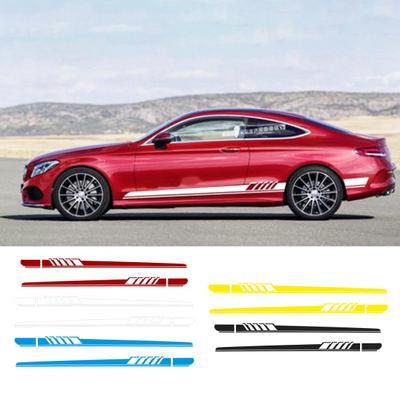 1 Pair Strip Pattern Car Side Stickers Waterproof Self-adhesive Anti-scratch Vehicle Decal Cool Auto Decor