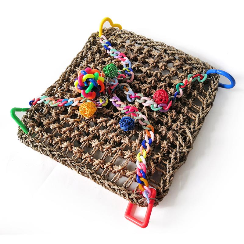 Parrot Colorful Climbing Net Hanging Swings Pet Hammock Toys Bird Supplies Bird Cage Accessories