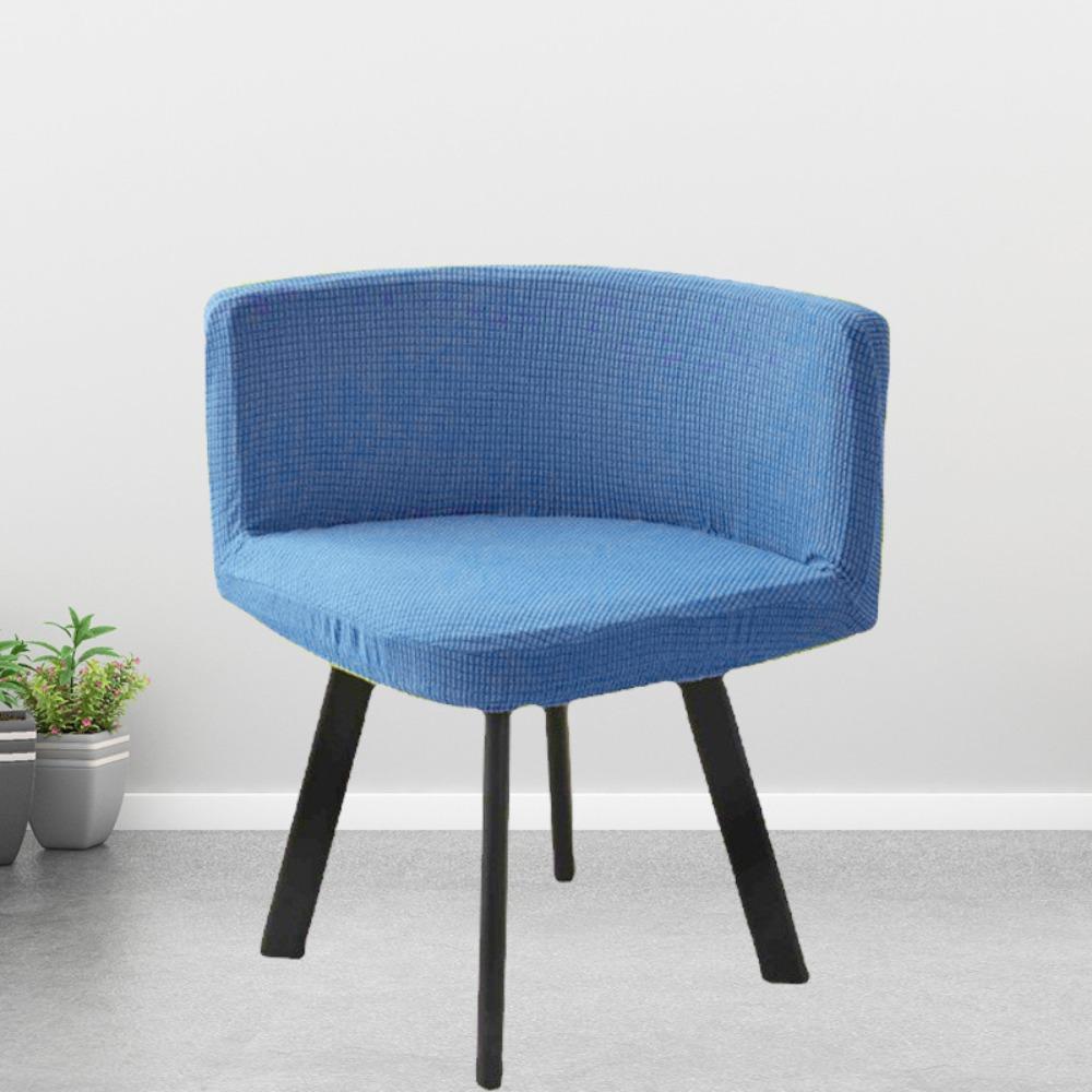 

Solid Color Triangle Chair Cover Washable Elastic Dining Chair Cover Curved Back Polar Fleece Seat Slipcover светло-синий