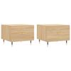  Coffee Tables, 2 Pcs, Sonoma Oak, 50x50x40 Cm