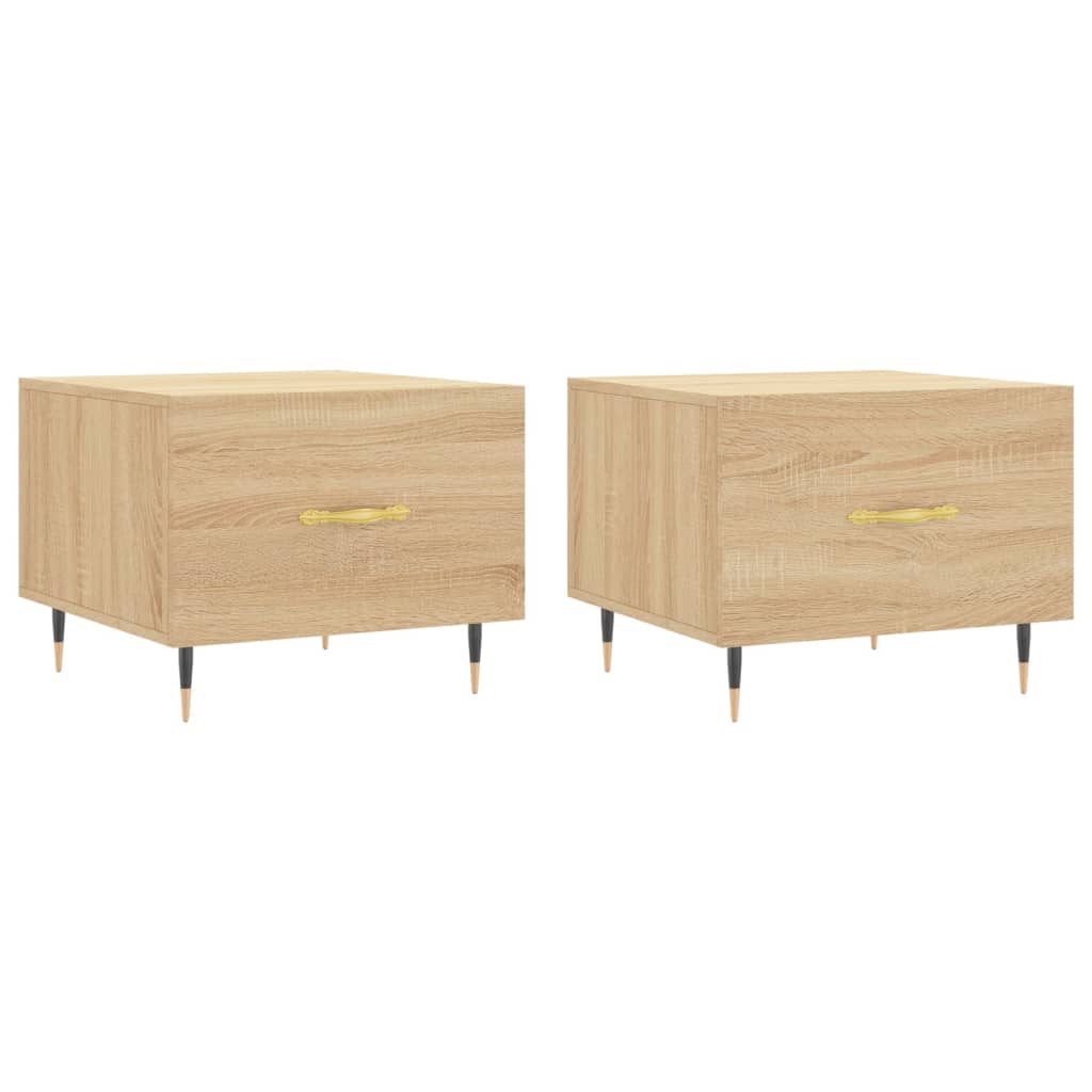  Coffee Tables, 2 Pcs, Sonoma Oak, 50x50x40 Cm