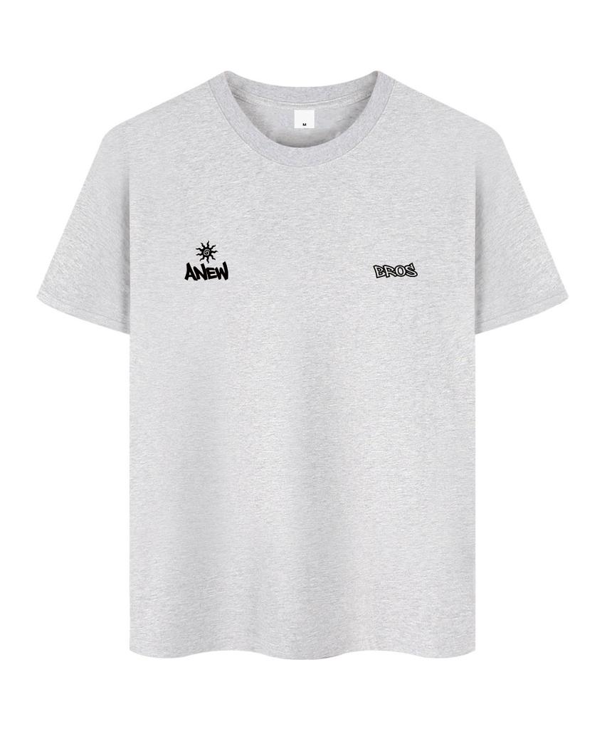 ANEWBROS Twin Logo Oversized Short Sleeve T-Shirt 10 Colors [Anse_9102] (B Type)