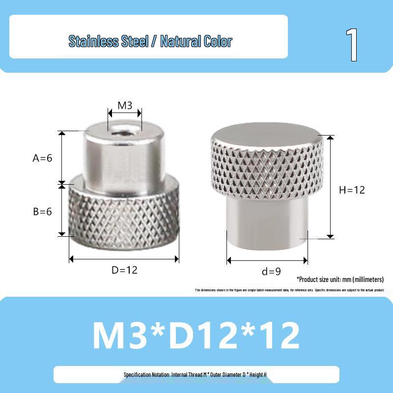 Hongkangming Stainless Steel Knurled Hand-Twist Nut for M3-M12.