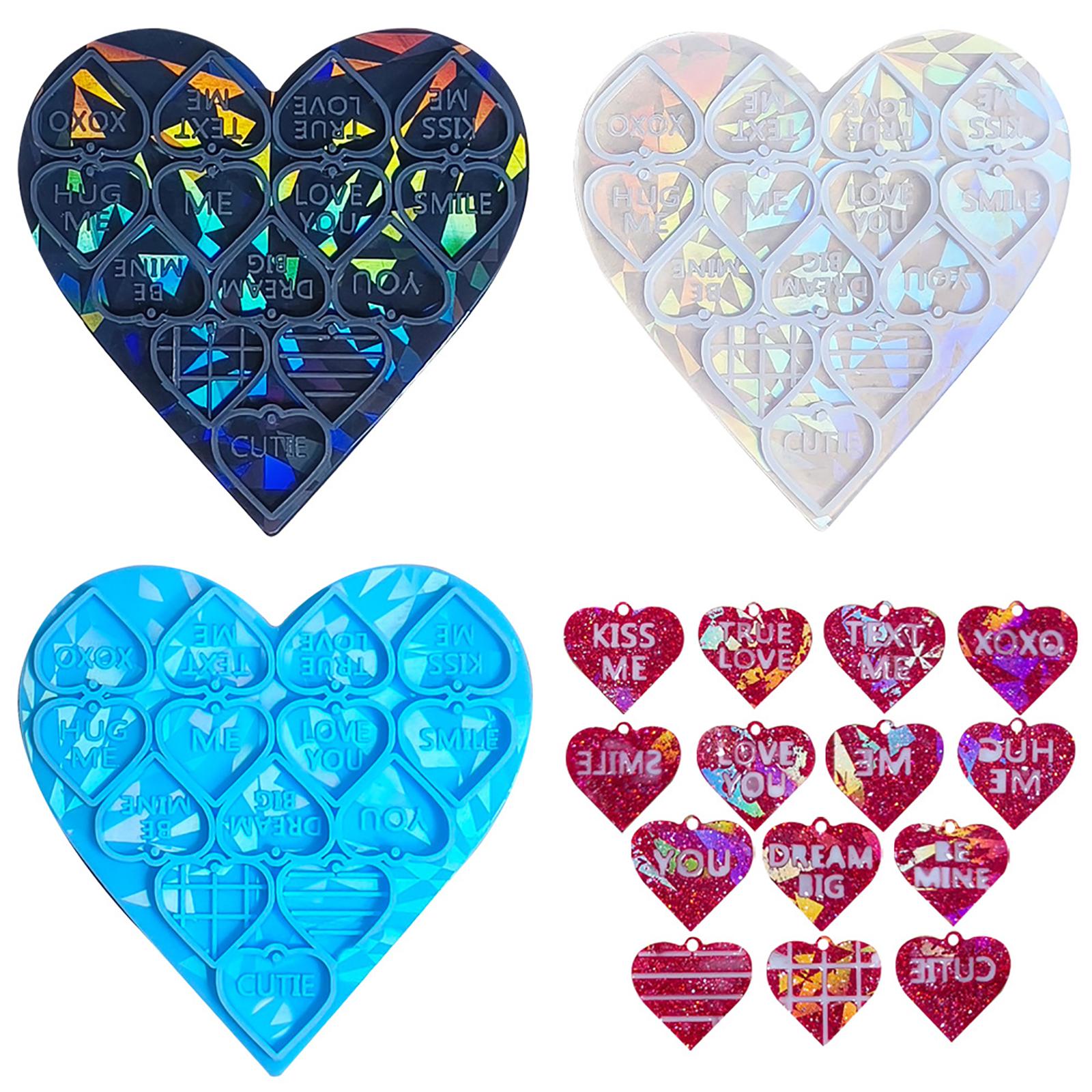 

Silicone Earring Pendant Molds Keyring Mold Heart Shape Silicone Jewelry Mold Hand Making Supplies for Valentine s Day белый