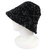 Excellent CHANEL COCOMarkMetal all-over print pile bucket hat black M 21B AA7847 Used