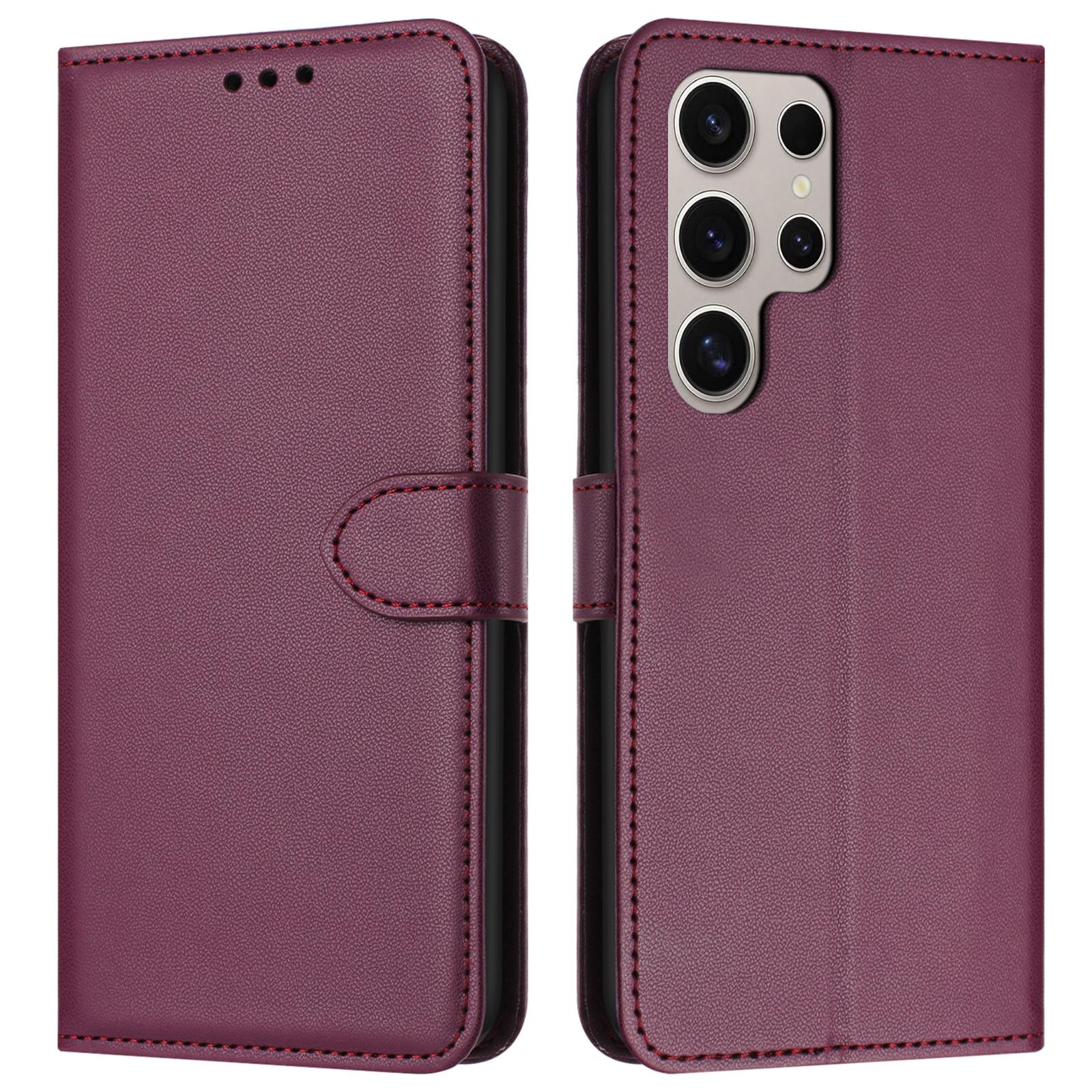 

For Samsung Galaxy S25 Ultra Wallet Phone Case Leather Stand Cover with Strap A