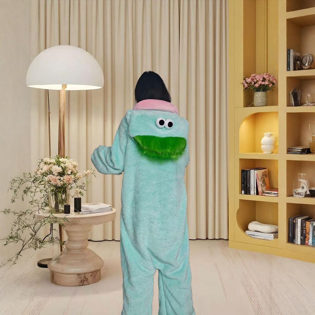 Cartoon Animal Adult Youth Unisex One Piece Pajamas Funny Costume Loungewear Hooded Jumpsuit Sleepwear Home Outfit
