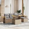 VidaXL Garden Lounge Set with Cushions 6 Pcs, Patio Sofas, Patio Furniture Set, Outdoor Furniture, Beige 3273495
