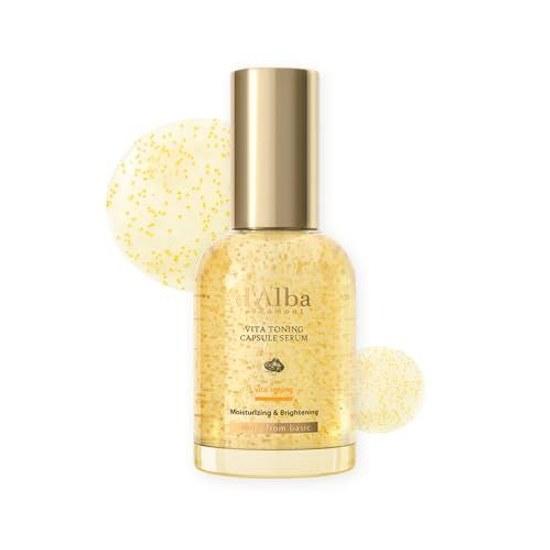 dAlba Official Vita Toning Capsule Serum - WhiteningDullnessMelaninSpotsFreckles NiacinamideVitamin CGlutathione Beauty Liquid Ampoule Aging Hydration