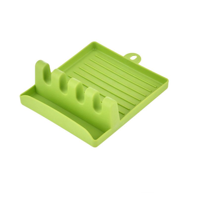 

Nordic Style Spoon Holders Pot Holder Lid Fork Spatula Rack Shelf Organizer Plastic Chopsticks Holder Non-slip Kitchen Supplies зелёный