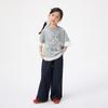 Girl's Classic Round Neck Printed T-shirt with Ruffle Trim