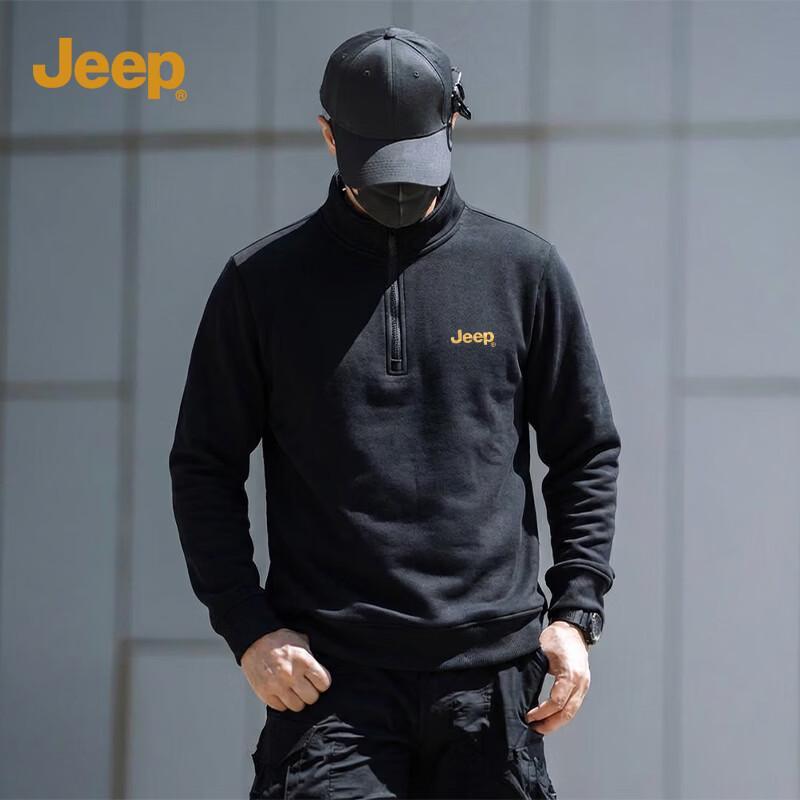 JEEP Men s Half-Zip Stand-Collar Pullover Sweatshirt 3XL