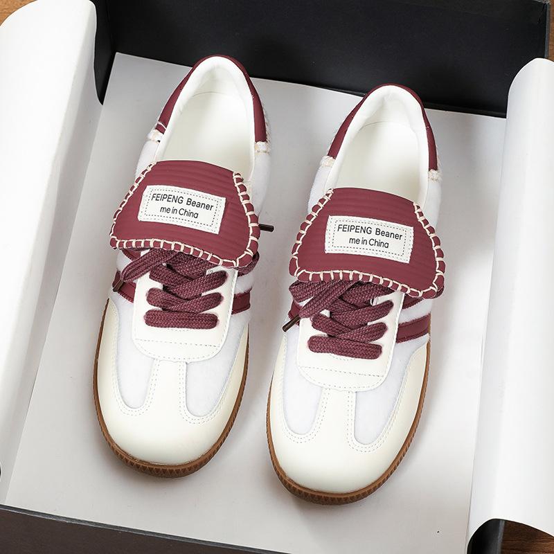 Knock Cost-effective~ Classic Retro Round Head Versatile Casual Moral Training Shoes Women's 2025 Spring White Shoes Casual Shoes