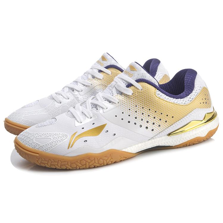 Li Ning Qilin Abrasion Resistant Slip Resistant Low top Training Shoes Unisex White Gold APPP001-2