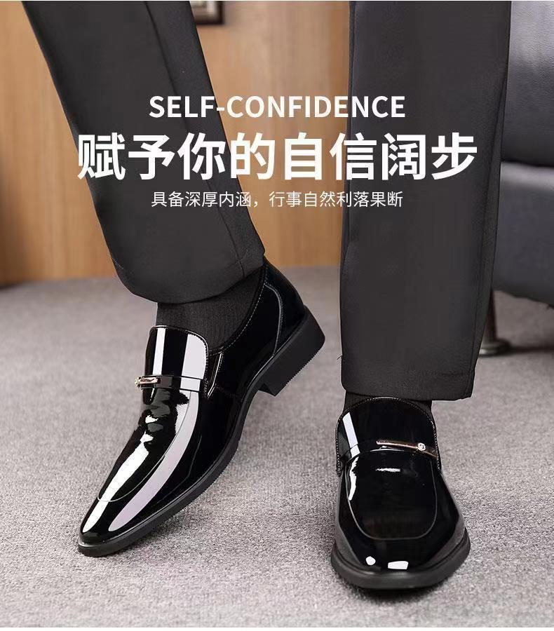 2025 new one-pedal spring and autumn men's leather shoes soft leather business casual bright leather single shoes casual leather shoes men