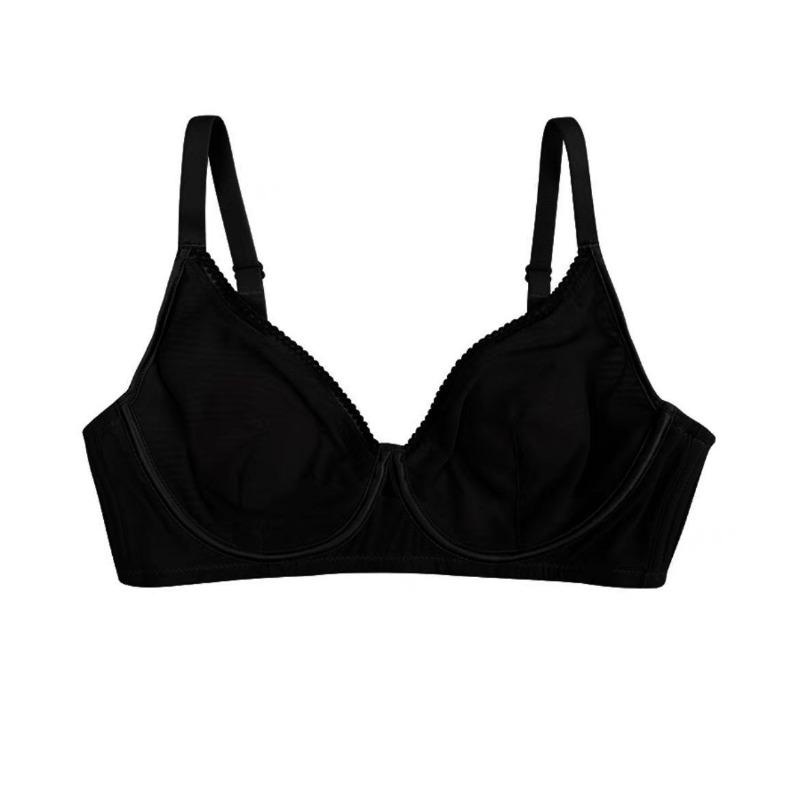 

Black Mesh Underwire Bra with Adjustable Straps for Support and Breathability M чёрный