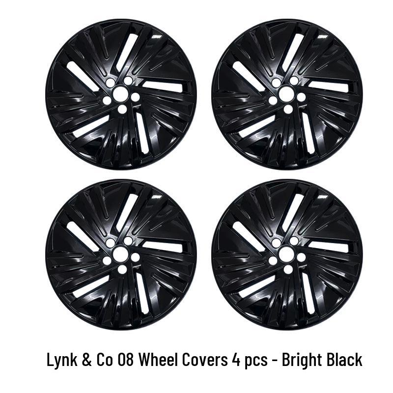 Blackened Wheel Hub Cap Sticker - Anti-scratch 19  Protective Cover for Lynk & Co 08, Black Warrior Modified Accessories