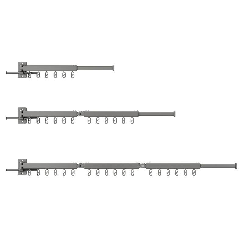 Folding Clothes Rack Balcony Indoor Space Aluminum Invisible Telescopic Rod Clothes Drying Quilt Wall Hanging Clothes Rack