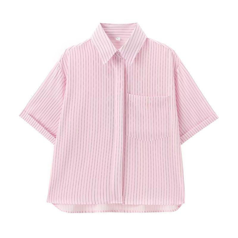 Kaslead New Arrival Women's Clothing Fashion Style Fashion Casual Versatile Pocket Decorated Poplin Shirt 2837200