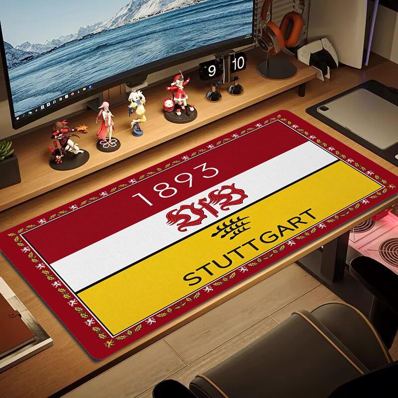 Tapis de souris couleur VfB Stuttgart Grand coussin de table de jeu Antidérapant pour ordinateur portable tablette Grande souris XXL Tapis Mini PC Tapis de jeu Avec bordure verrouillée