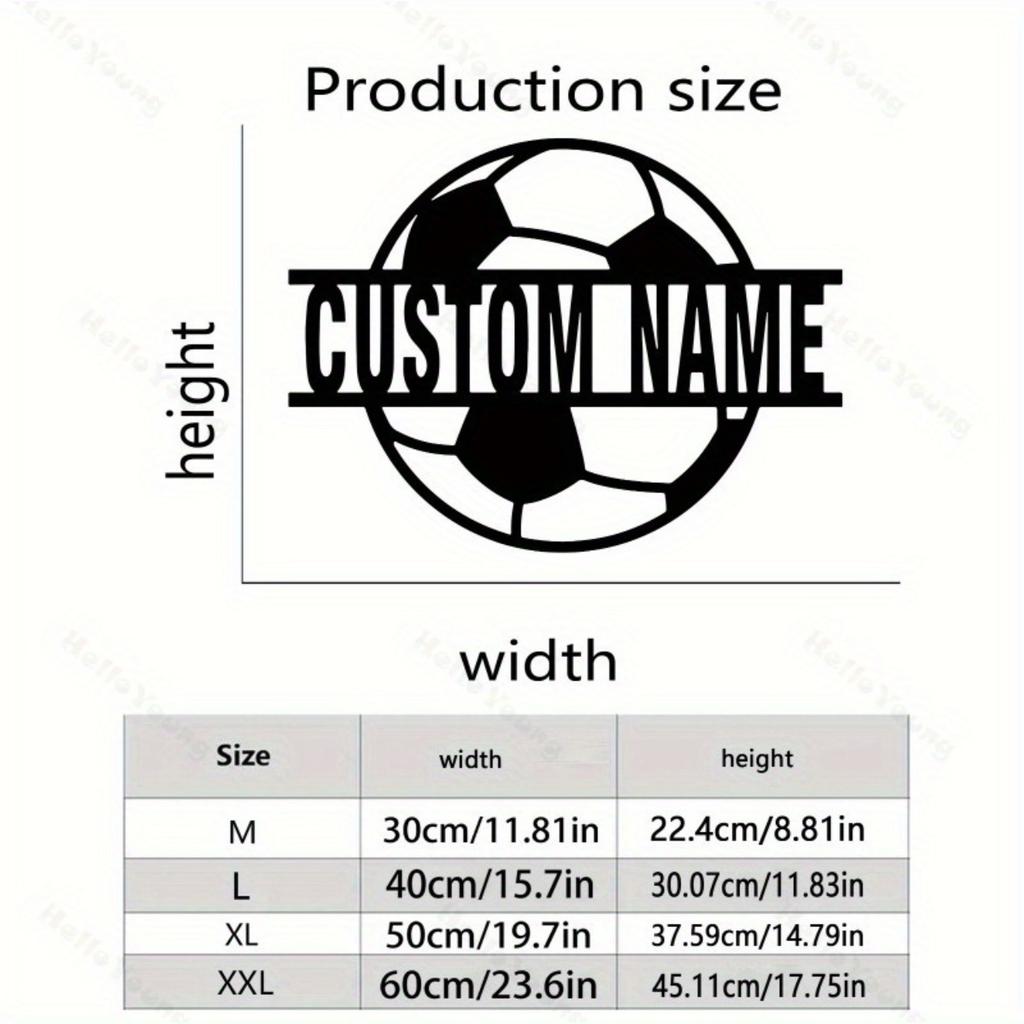 Metall Wandkunst Fußball Silhouette Personalisierbares Sportschild Haus Garten Eingang Küchen Dekoration