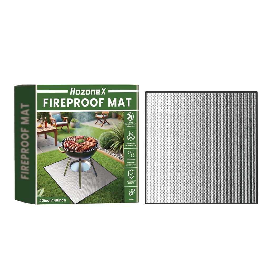 Outdoor barbecue fireproof mat Outdoor lawn terrace barbecue fireproof mat waterproof square protective mat