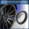 INFINAUTO Navring 56,1 mm innerdiameter 73,1 mm ytterdiameter Bilhjulsnabbring ABS-plast Svart 4 st