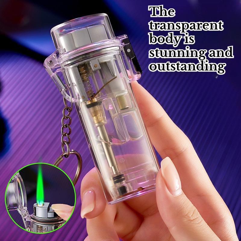 A Blue Flame Lighter That Is Not Afraid of Wind and Rain with One Machine and Five Uses Creative Transparent Smoking Accessories