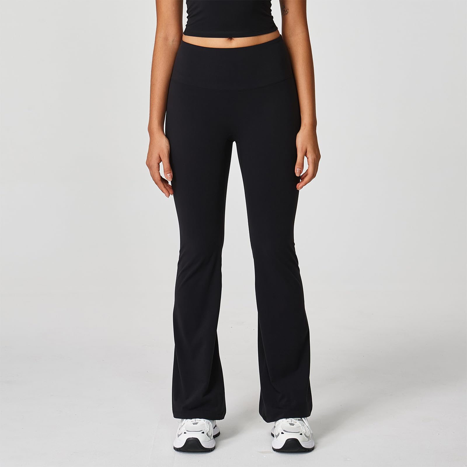 

Women s Yoga Pants High Waist Flared Pants Leggings Front Wear Seamless Fitness Pants XL чорний