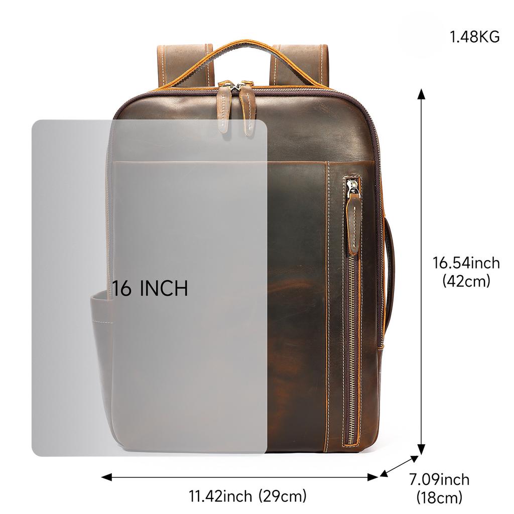 Men's Backpack Business Genuine Leather Computer Bag Top-grain Cowhide Men's Large-capacity Backpack