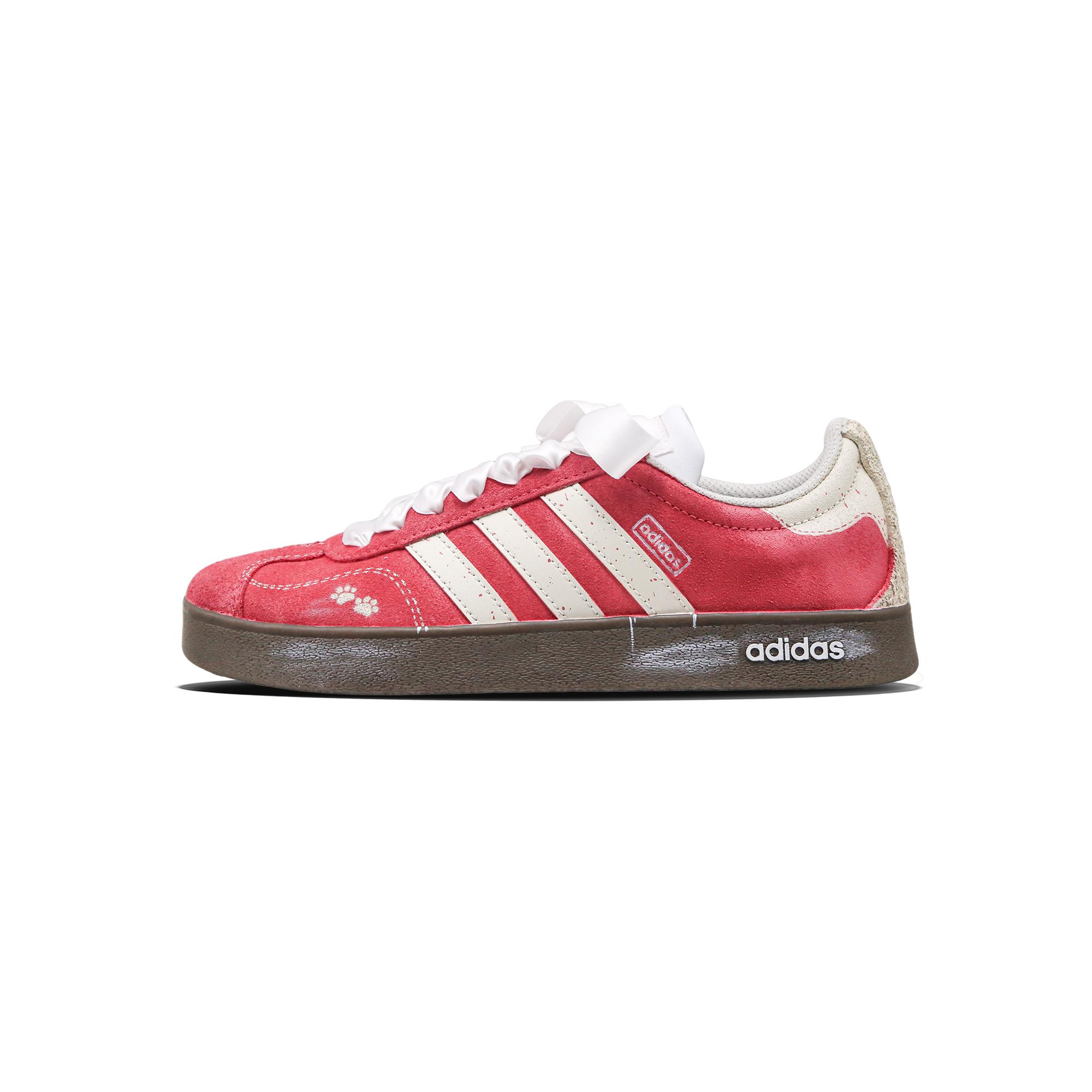 

Custom Adidas Vl Court Classic Berry Milk Bubble Abrasion Resistant Low top German Army Trainers Unisex Berry Red JS3003(Team1694V) 39⅓
