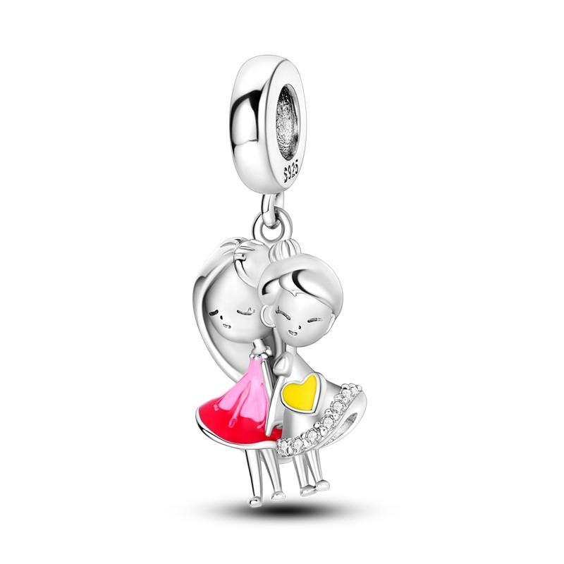 Love You Pendants Copper Forever Lover Girl Boy Fall In Love Wedding Charm Beads Fit Pandora Bracelet Necklace Diy Jewelry
