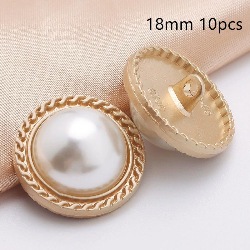 10Pcs 18/20/25Mm Flower Pearl Rhinestones Plastic Shank Buttons For Women Garment Jacket Sweater Handmade Sewing Accessories
