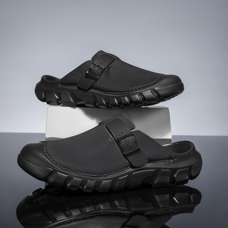 Summer Mens Casual Shoes Mesh Breathable Half Slippers Fashion Walking Sneakers Handmade Male Sandals Lightweight Non-slip Clogs