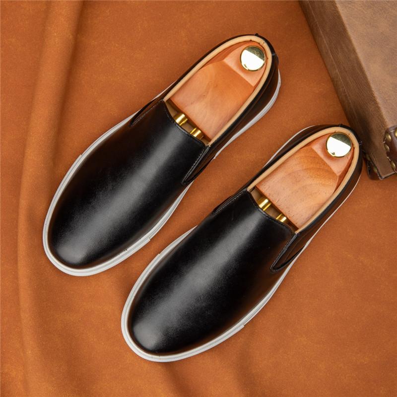 Fashion Designer New Men Slip On Loafter Men's Black Brown Leather Shoes Male Walking Sneakers Tenis Masculino Zapatos Hombre