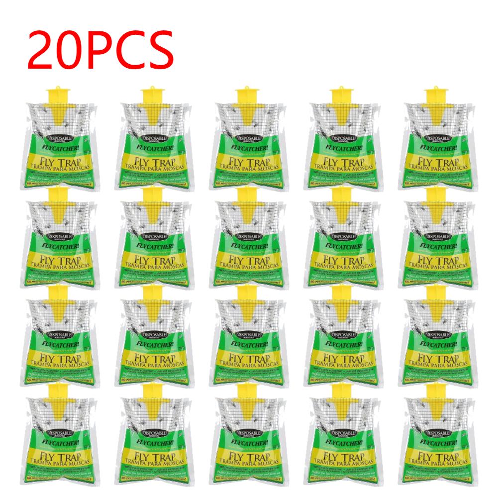 1-20 Pièces Piège à Mouches Suspendu Sac Jetable Attrape-Mouches Piège à Moustiques Attrape-Mouches Guêpes Insectes Tueur d'Insectes Piège à Mouches Jardin Extérieur