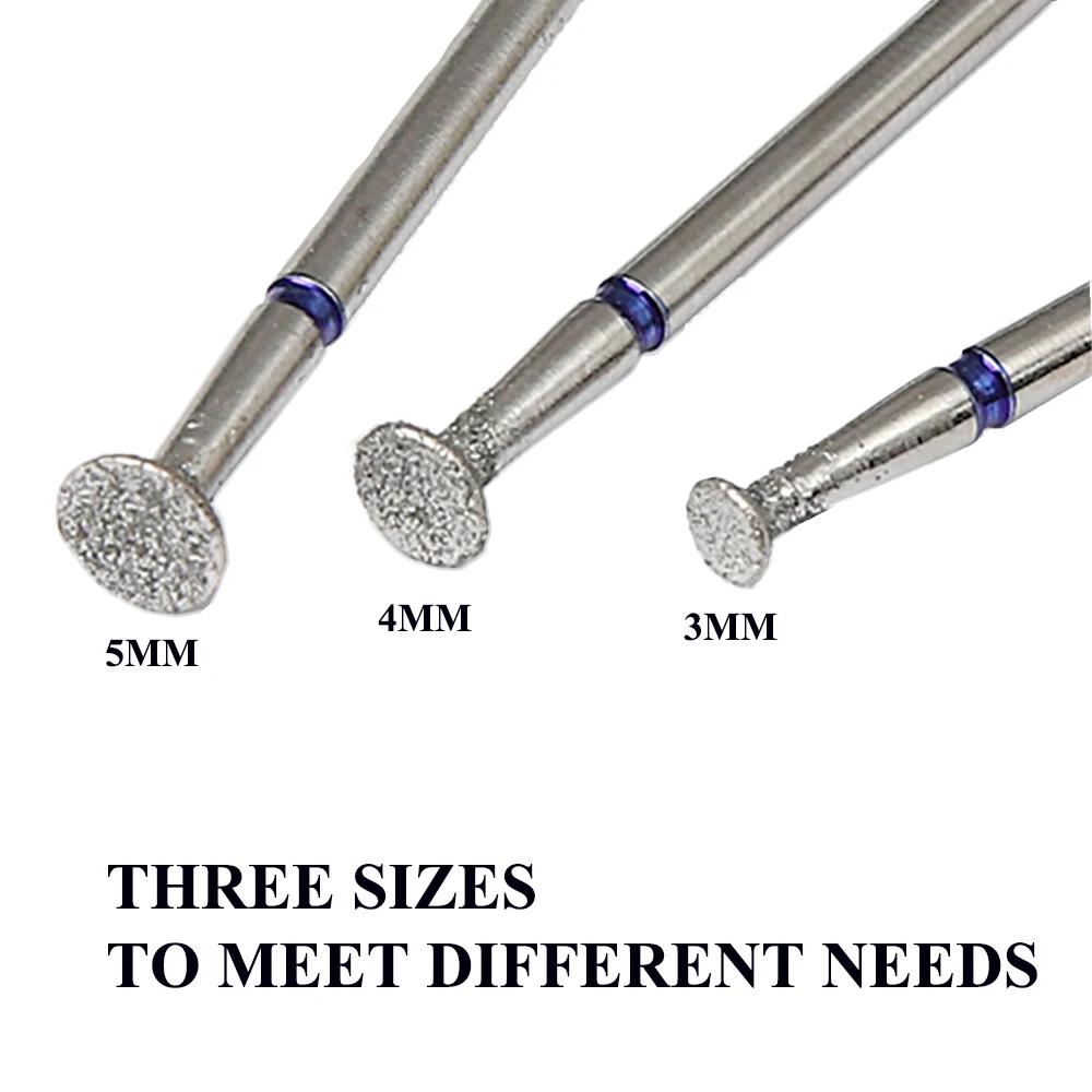 Diamond Nail Drill Bits T-shaped Disc-shaped Grinding Head Bits Small Nail Drill Head Tool for Salon Use